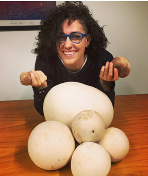 Gabrielle Cerberville and a haul of puffball mushrooms